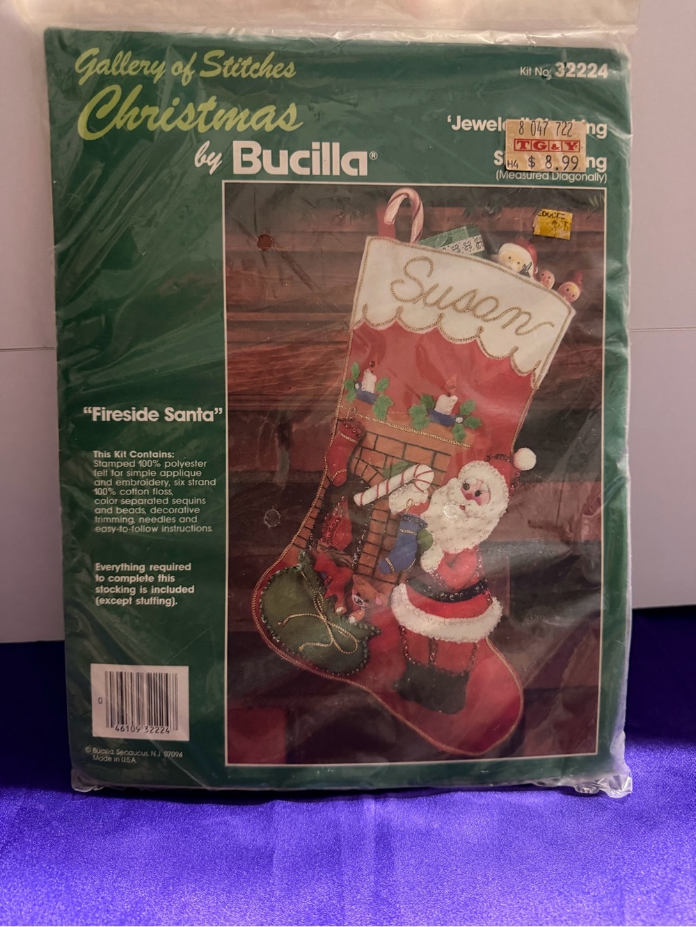 Bucilla Santa Christmas Stocking Kit - Red, White, Green